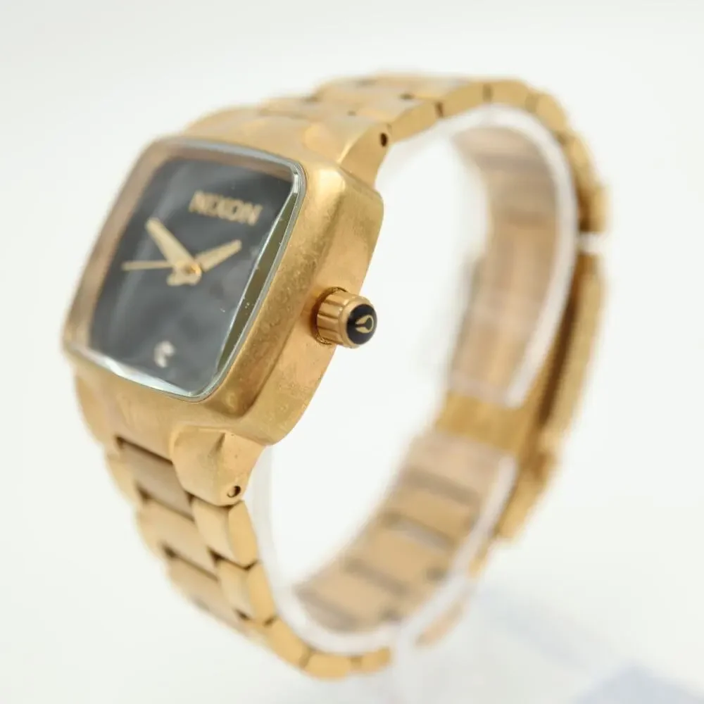 Nixon The Small Player Gold Black Tone 33mm Watch 5.75